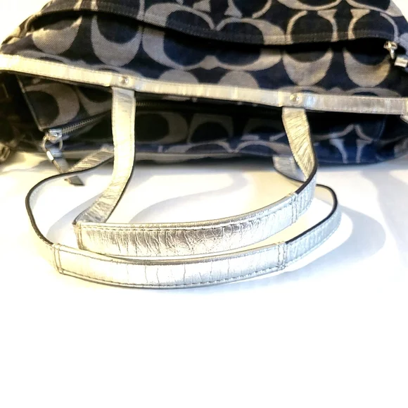 COACH Denim and Silver Diaper Bag - Picture 7 of 14